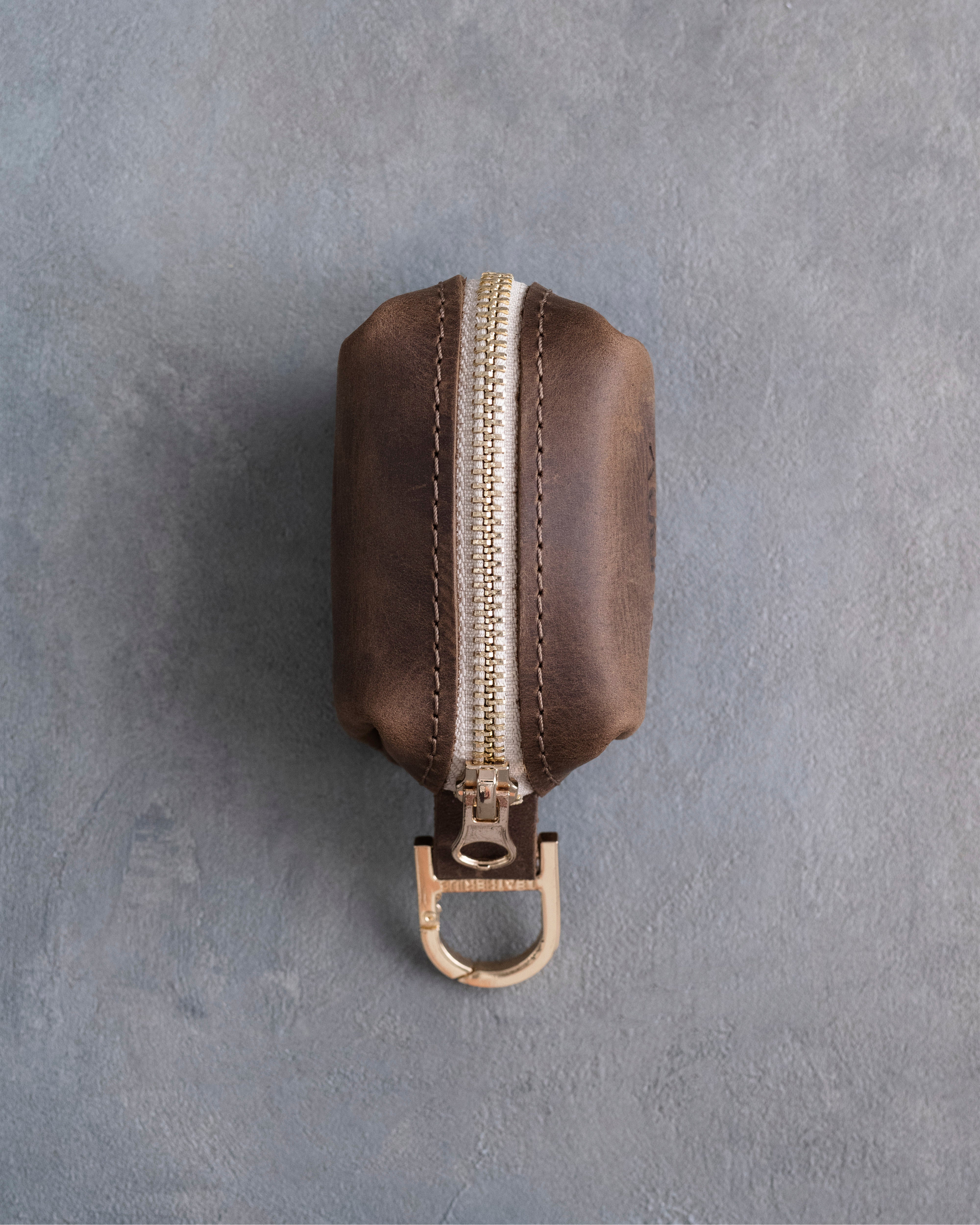 Sicilian Brown Leather Dog Poop Bag Holder