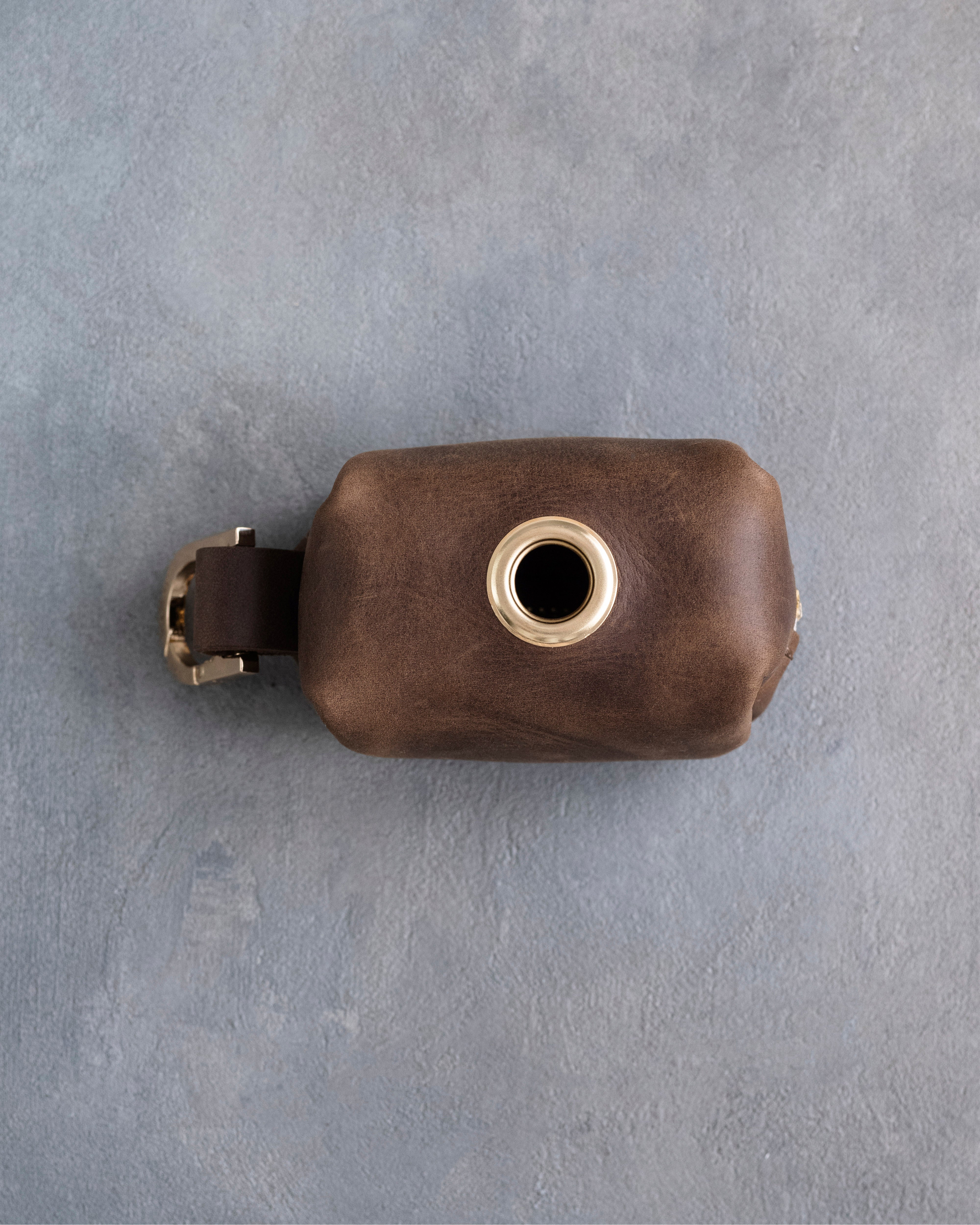 Sicilian Brown Leather Dog Poop Bag Holder