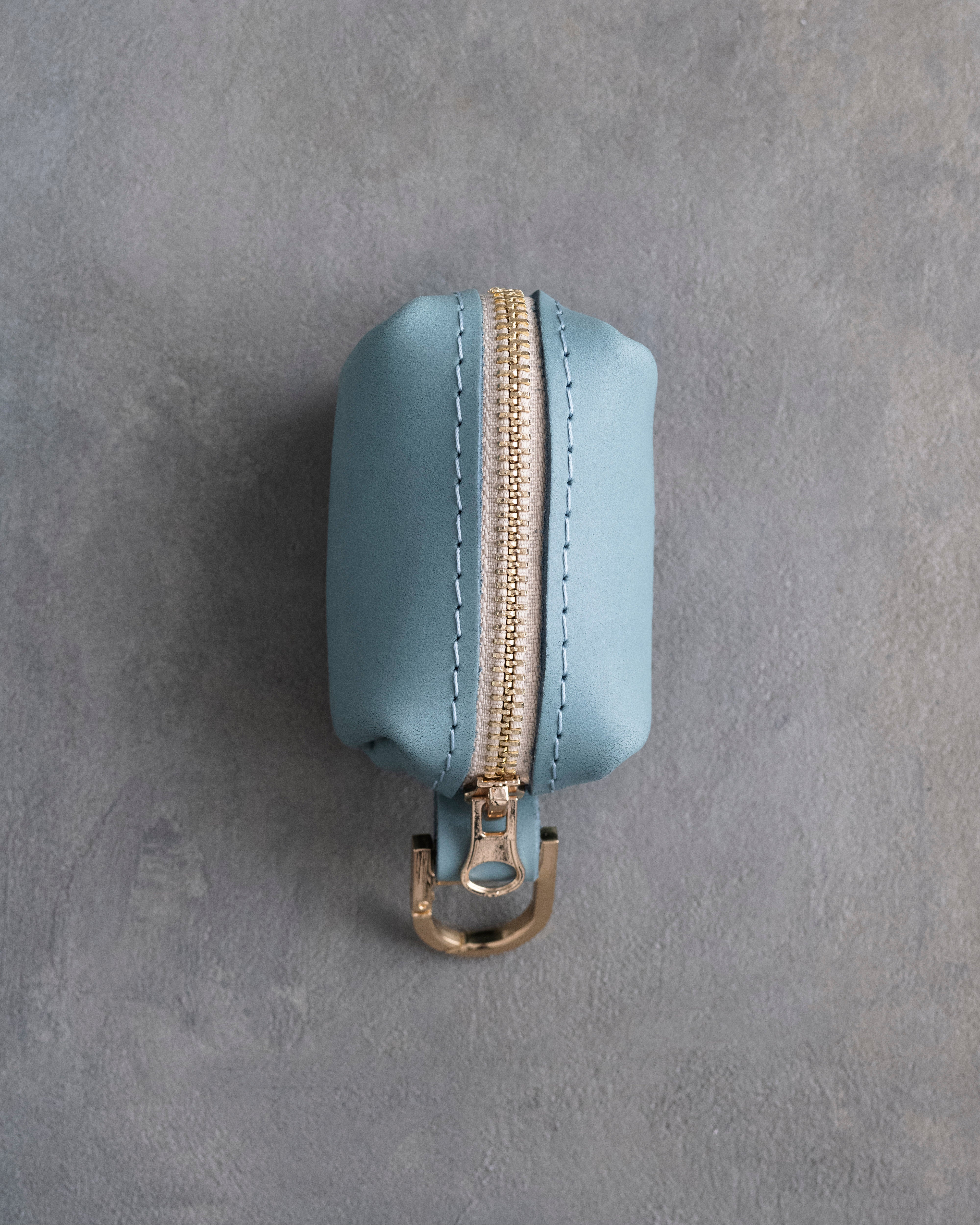 Turquoise Leather Dog Poop Bag Holder