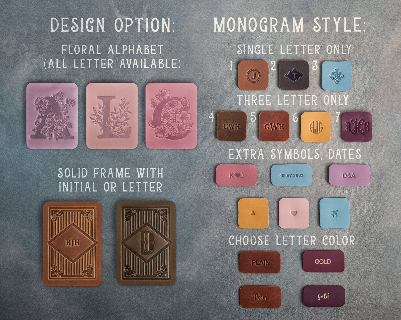 Design and monogram options for the leather iPhone case