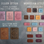 Design and monogram options for the leather iPhone case