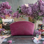 Love Never Fails 1 Cor. 13:8 full-grain leather makeup bag, Christian scripture gift