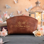 Let All Be Done In Love 1 Cor. 16:14 Arizona full-grain leather makeup bag, Christian scripture gift