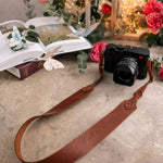 Walk In The Light 1 John 1:7 Arizona full-grain leather camera strap, Christian scripture gift