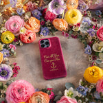 He Careth For You 1 Pet. 5:7 handcrafted leather iPhone case, Christian scripture gift