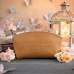 Comfort Yourselves Together, And Edify One Another 1 Thess. 5:11 Indian Summer full-grain leather makeup bag, Christian scripture gift