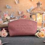 Comfort Yourselves Together, And Edify One Another 1 Thess. 5:11 Parisian Blossom full-grain leather makeup bag, Christian scripture gift