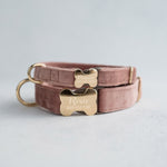 Velvet Dog Collar With Bone-Shaped Buckle