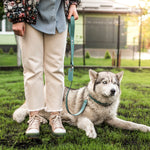 Personalized Leather Dog Leash with engraved initials