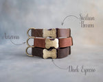 Personalized leather dog collar for smaller dogs