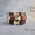 Leather Dog Collar With Bone-Shaped Buckle