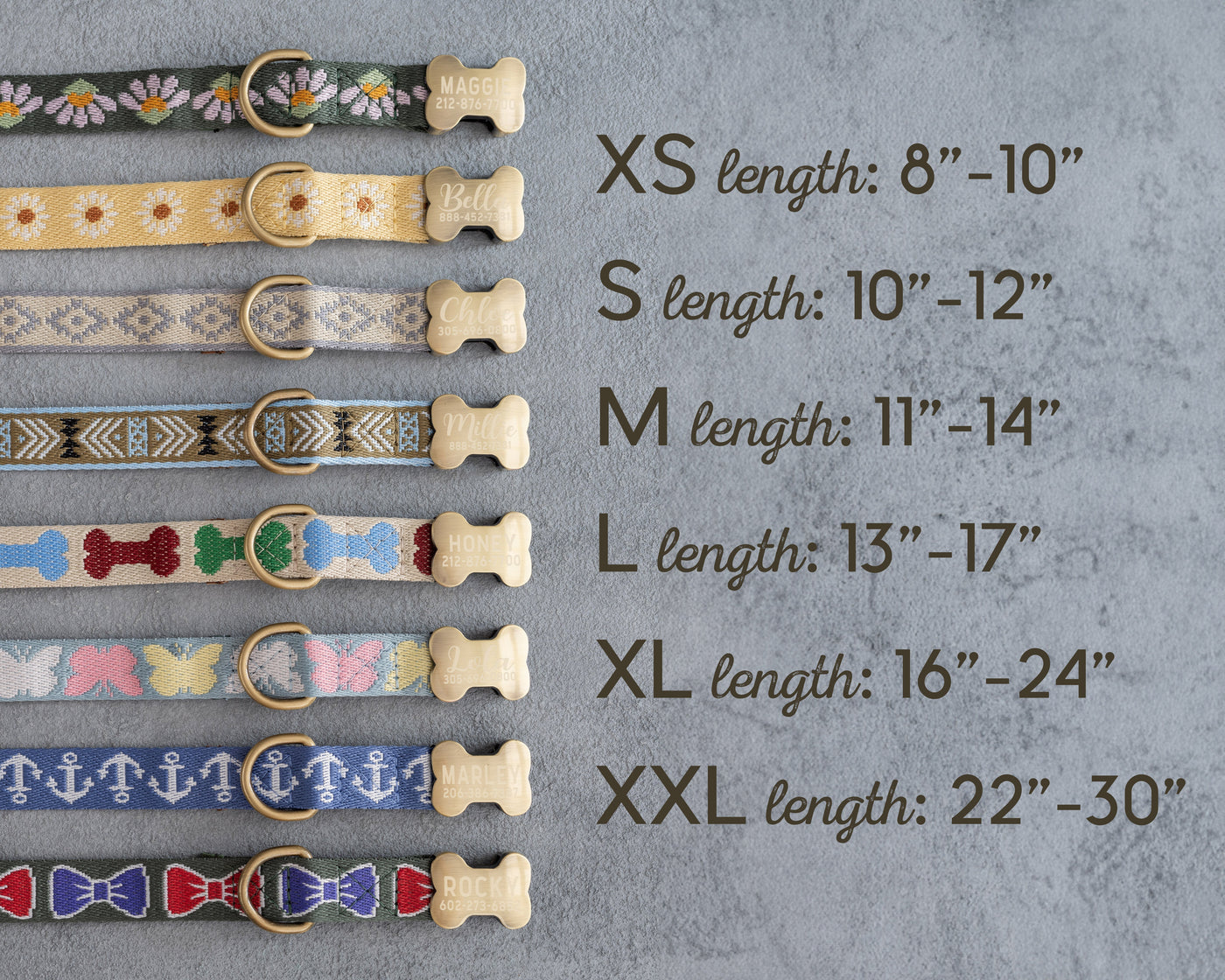 Personalized dog collar with name engraved