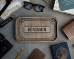 Wooden Tray In Gray Tan