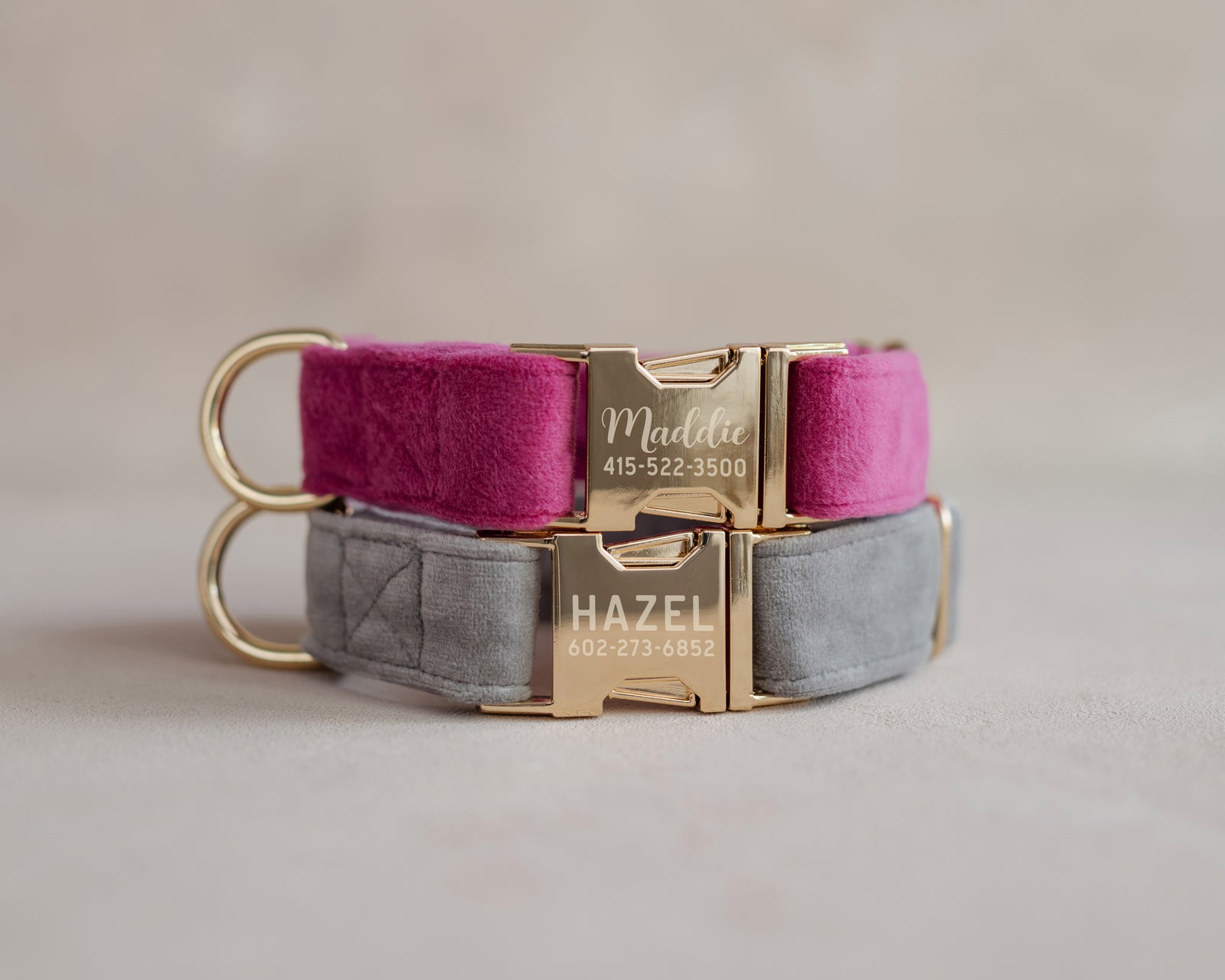 Velvet Dog Collar with fast release buckle