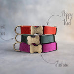 Personalized dog collar in soft leather