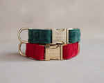 Velvet Dog Collar with fast release buckle
