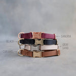 Personalized leather dog collar for small dogs