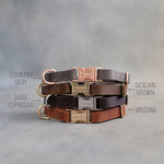 Personalized leather dog collar for small dogs