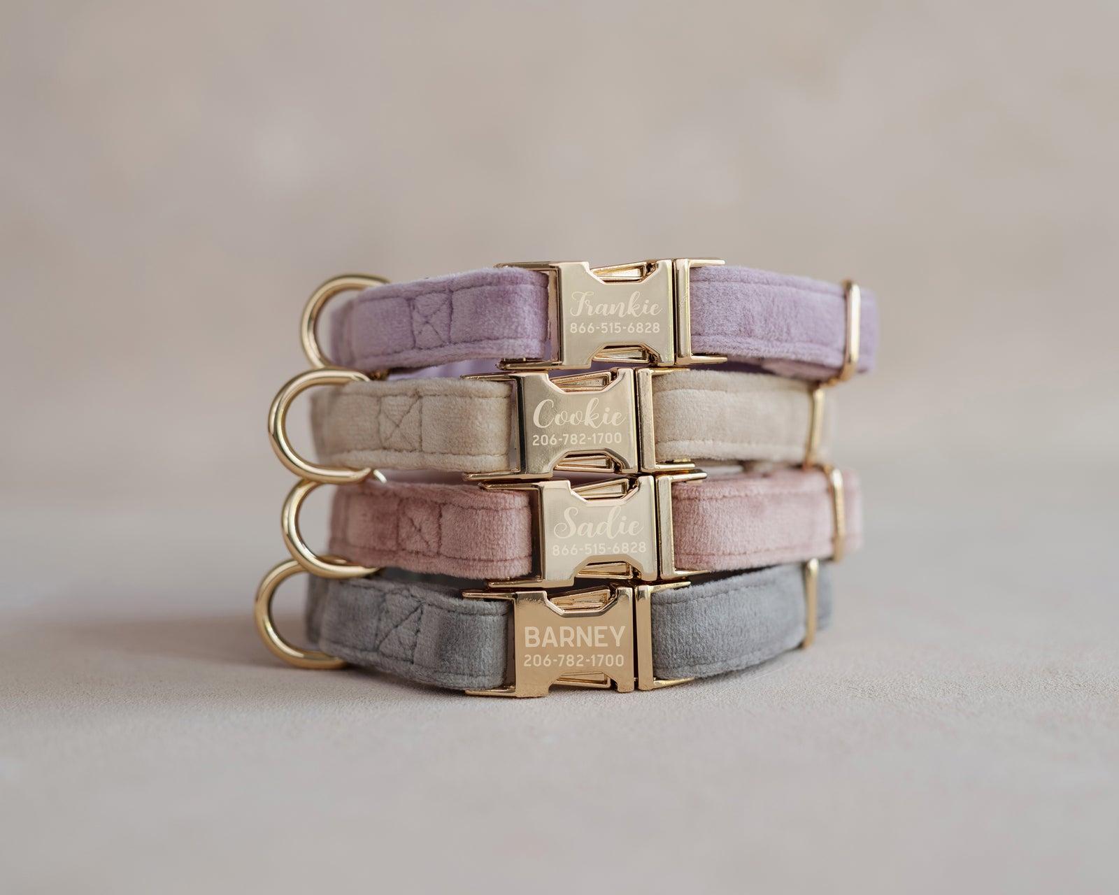 Velvet Dog Collar with fast release buckle