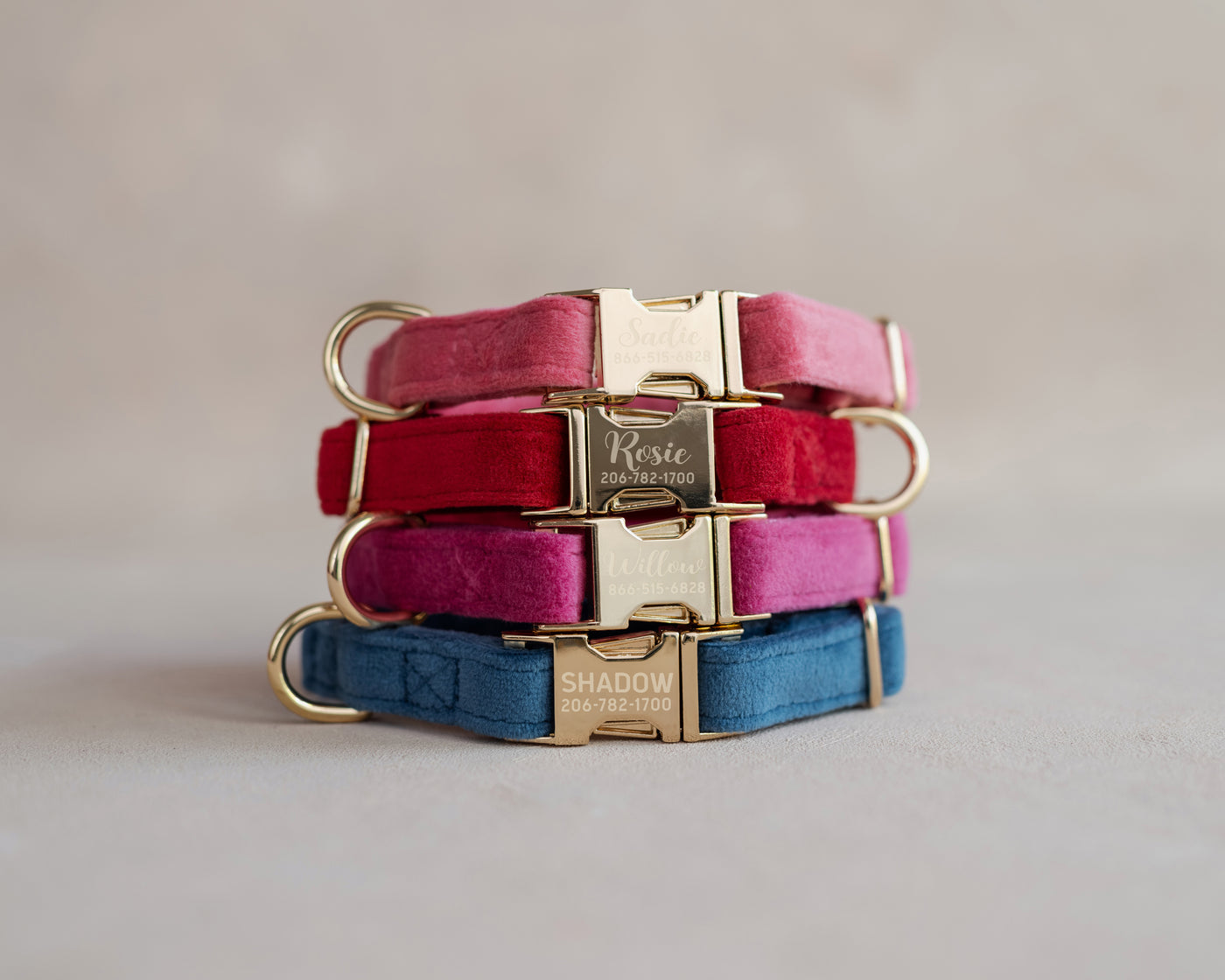 Velvet Dog Collar with fast release buckle