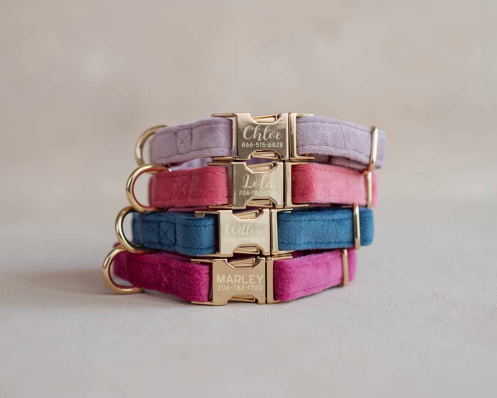 Velvet Dog Collar with fast release buckle