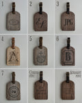 Wooden Luggage Tag In Brown Tan