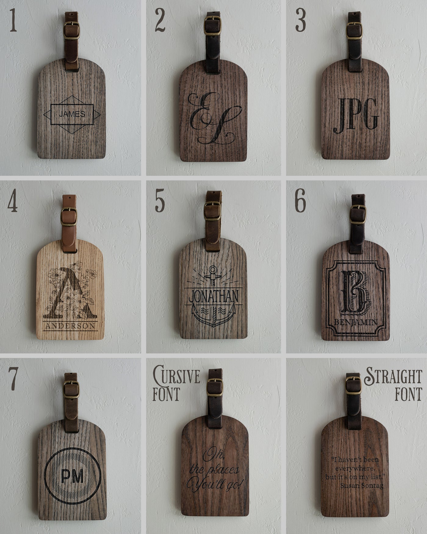 Wooden Luggage Tag In Natural Tan