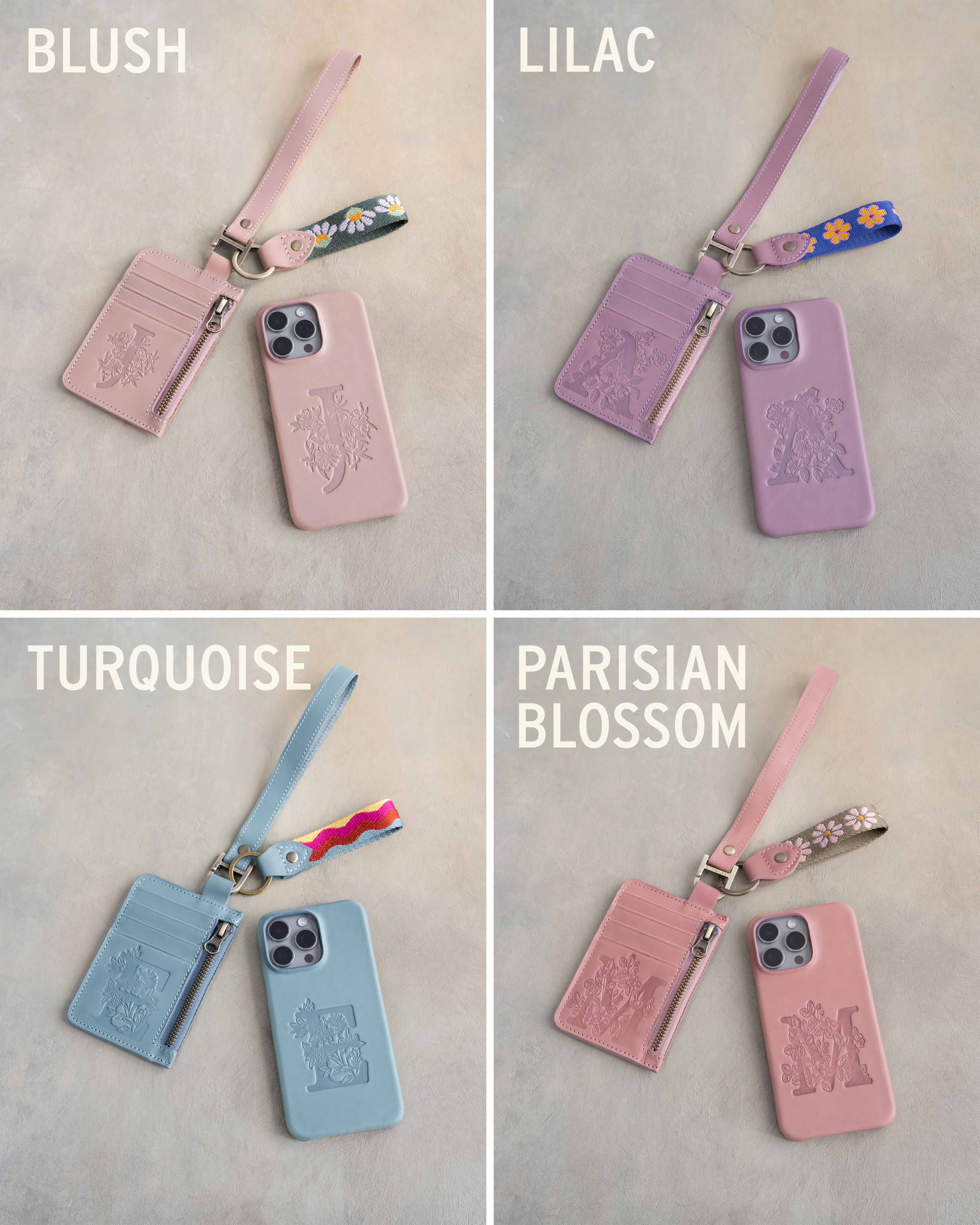 Leather womens wallet keychain