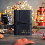 My Grace Is Sufficient For Thee 2 Cor. 12:9 Black handcrafted leather journal, Christian scripture gift