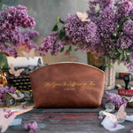 My Grace Is Sufficient For Thee 2 Cor. 12:9 full-grain leather makeup bag, Christian scripture gift