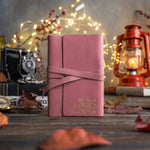 We Walk By Faith 2 Cor. 5:7 handcrafted leather journal, Christian scripture gift