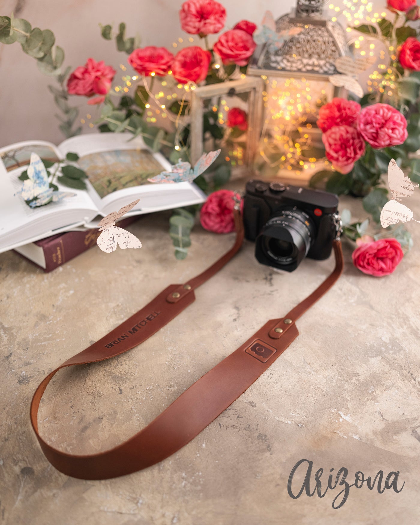 Arizona leather camera strap