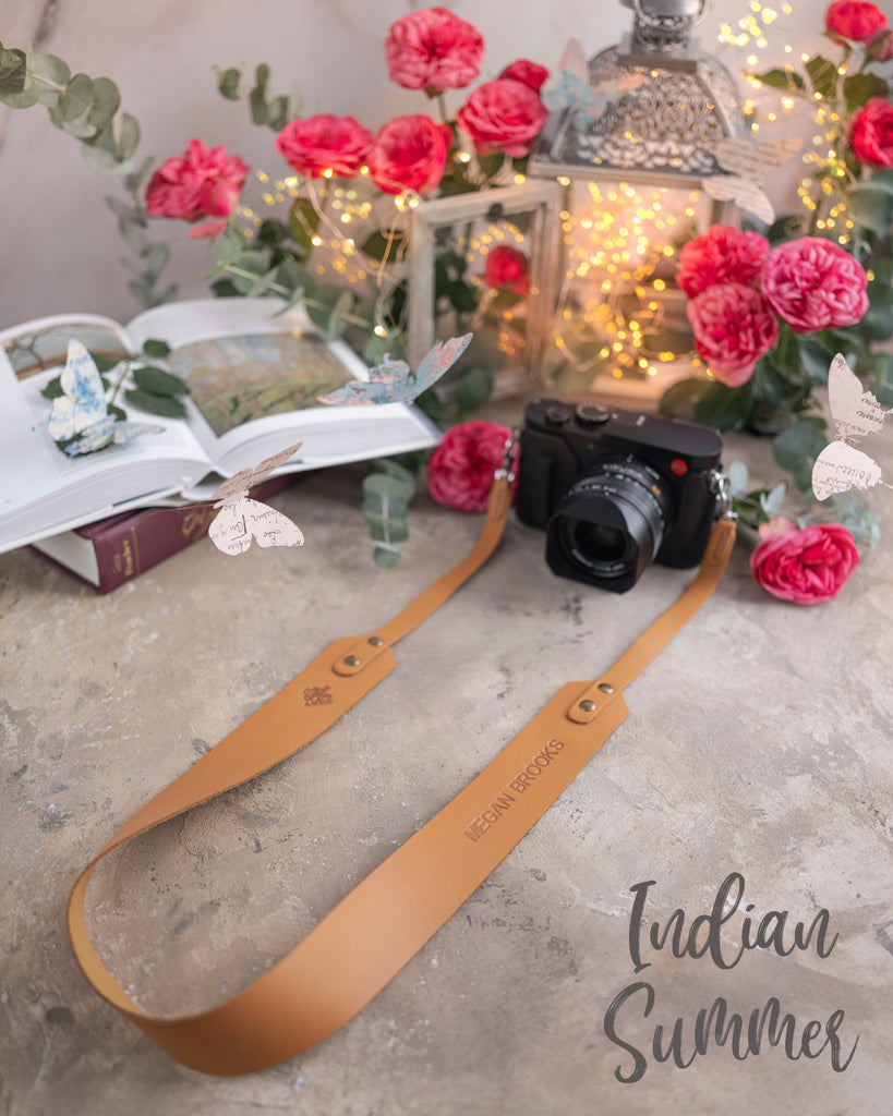 Indian Summer leather camera strap