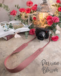 Parisian Blossom leather camera strap