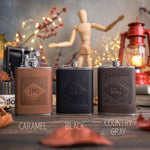 Custom Initial Hip Flask - Groomsmen Gifts - Custom - Logo - Full Grain Leather as a personalized keepsake