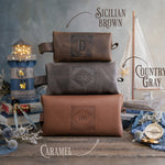 Dopp kit - Toiletry bag - Personalized Leather - Mens - Custom Logo