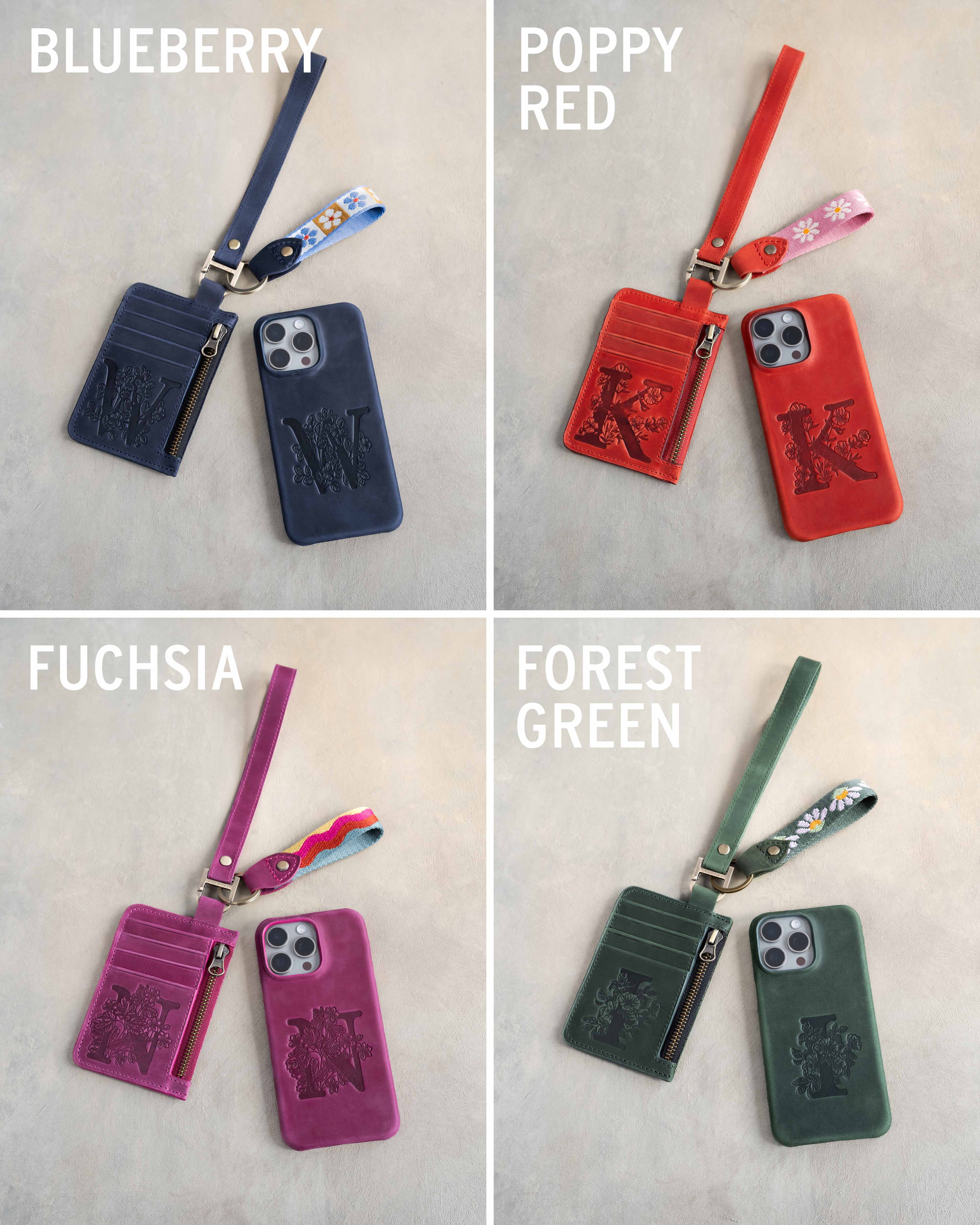 Leather womens wallet keychain