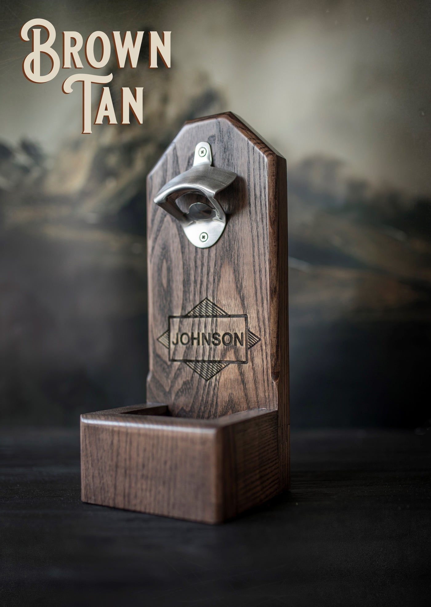 Wooden Bottle Opener In Brown Tan