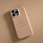 She Girdeth Her Loins With Strength Prov. 31 handcrafted leather iPhone case, Christian scripture gift