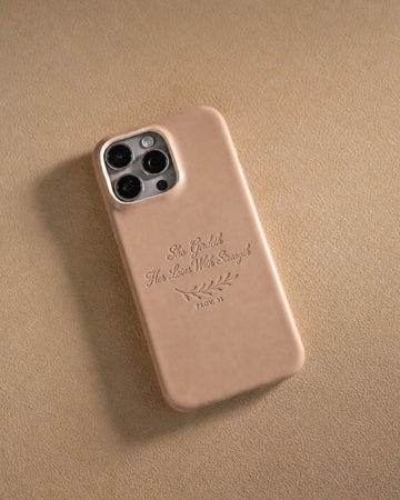 Proverbs 31 iphone case – "she girdeth her loins with strength" bible verse gift