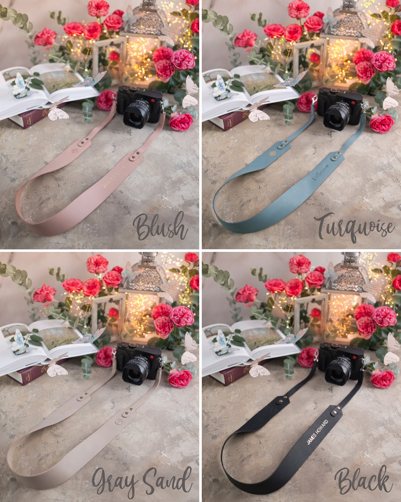 Leather Camera strap with a snap hook attachment