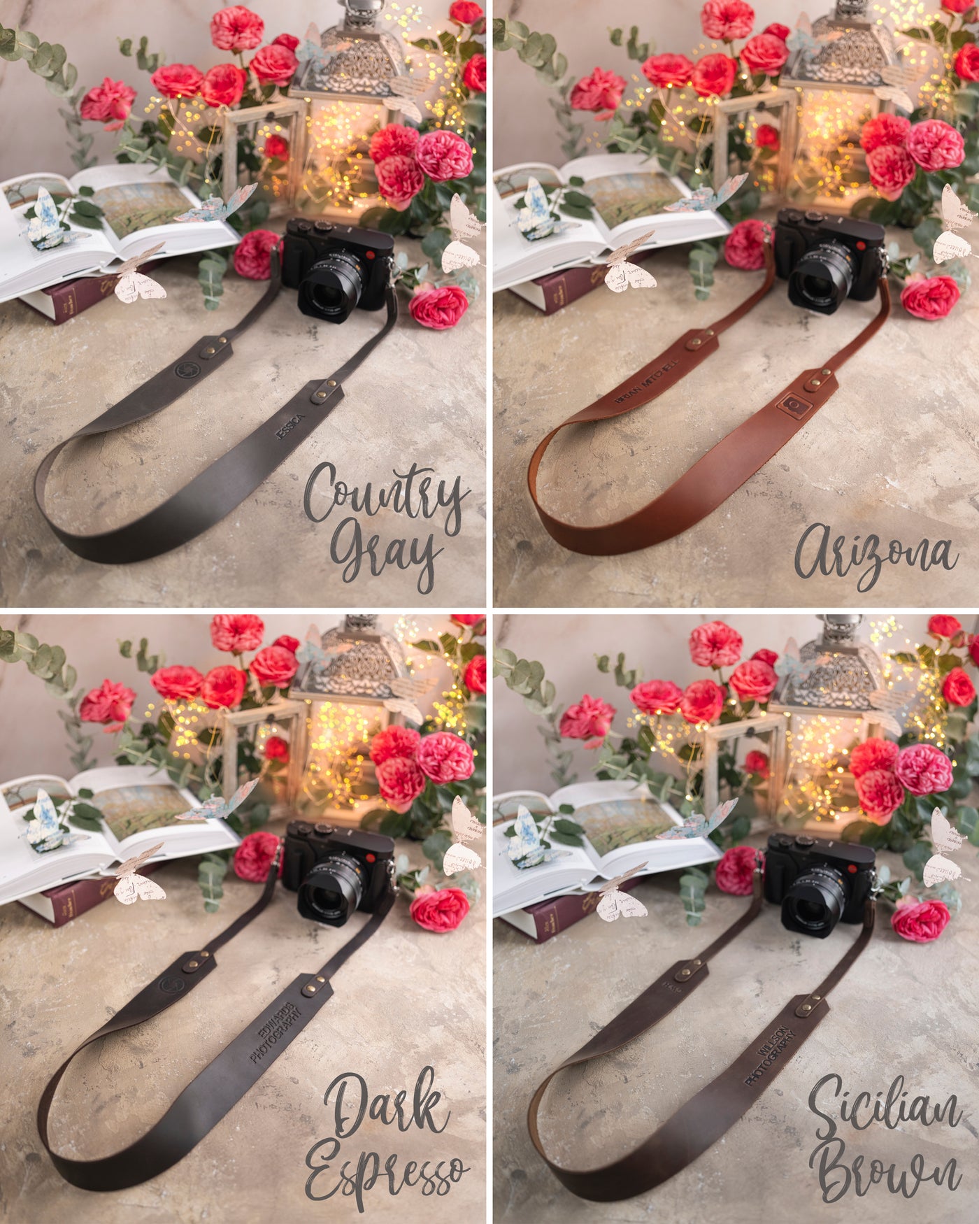 Leather Camera strap with a snap hook attachment