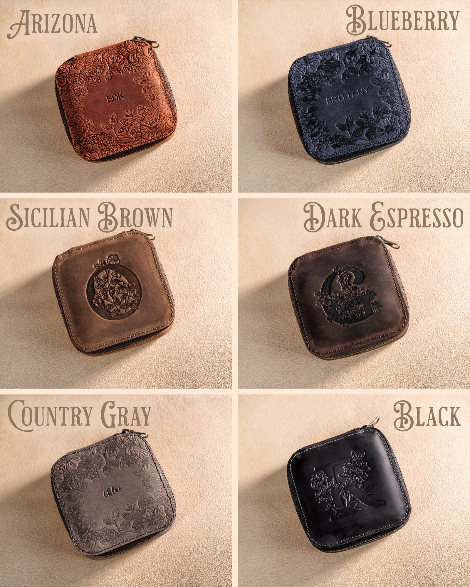 Personalized leather jewelry box