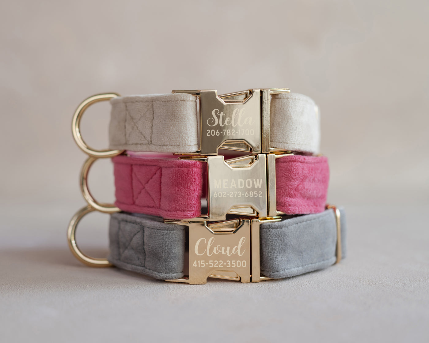 Velvet Dog Collar with fast release buckle