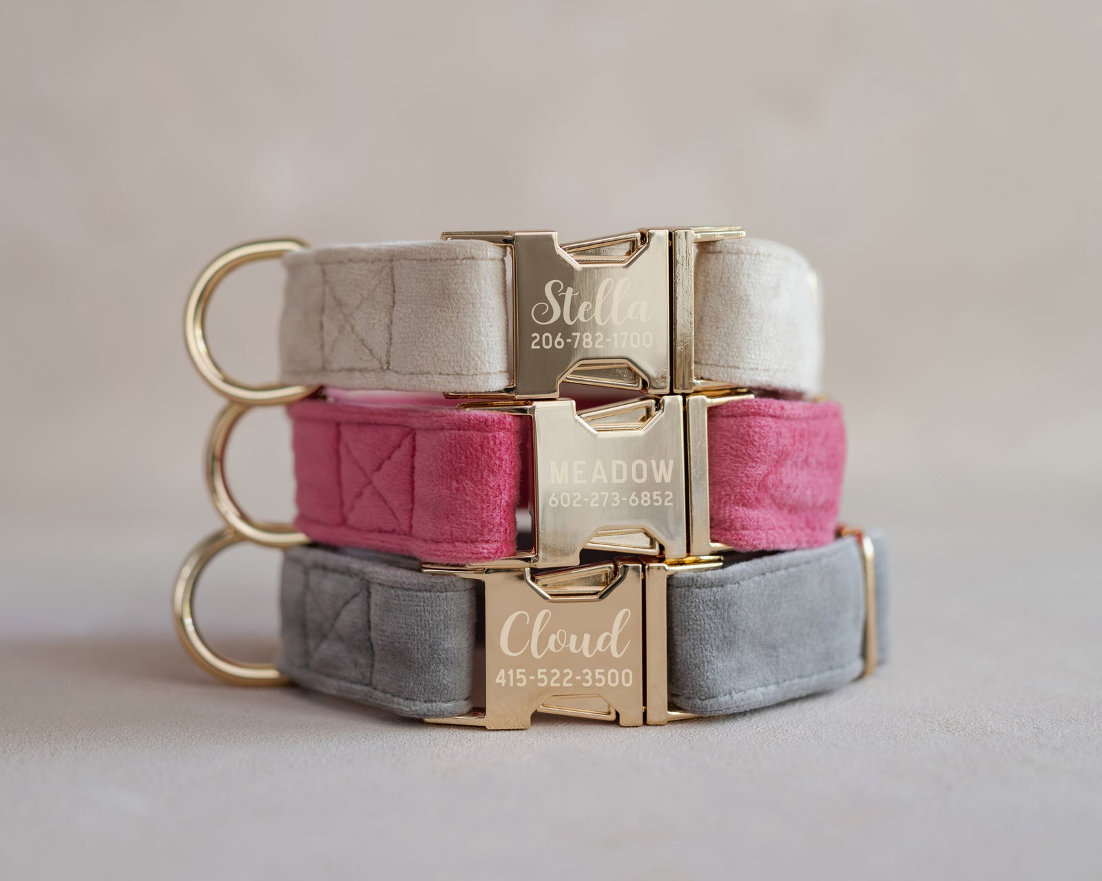 Velvet Dog Collar with fast release buckle