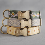 Personalized dog collar in designer webbing