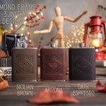 Custom Initial Hip Flask - Groomsmen Gifts - Custom - Logo - Full Grain Leather with hand-finished detailing