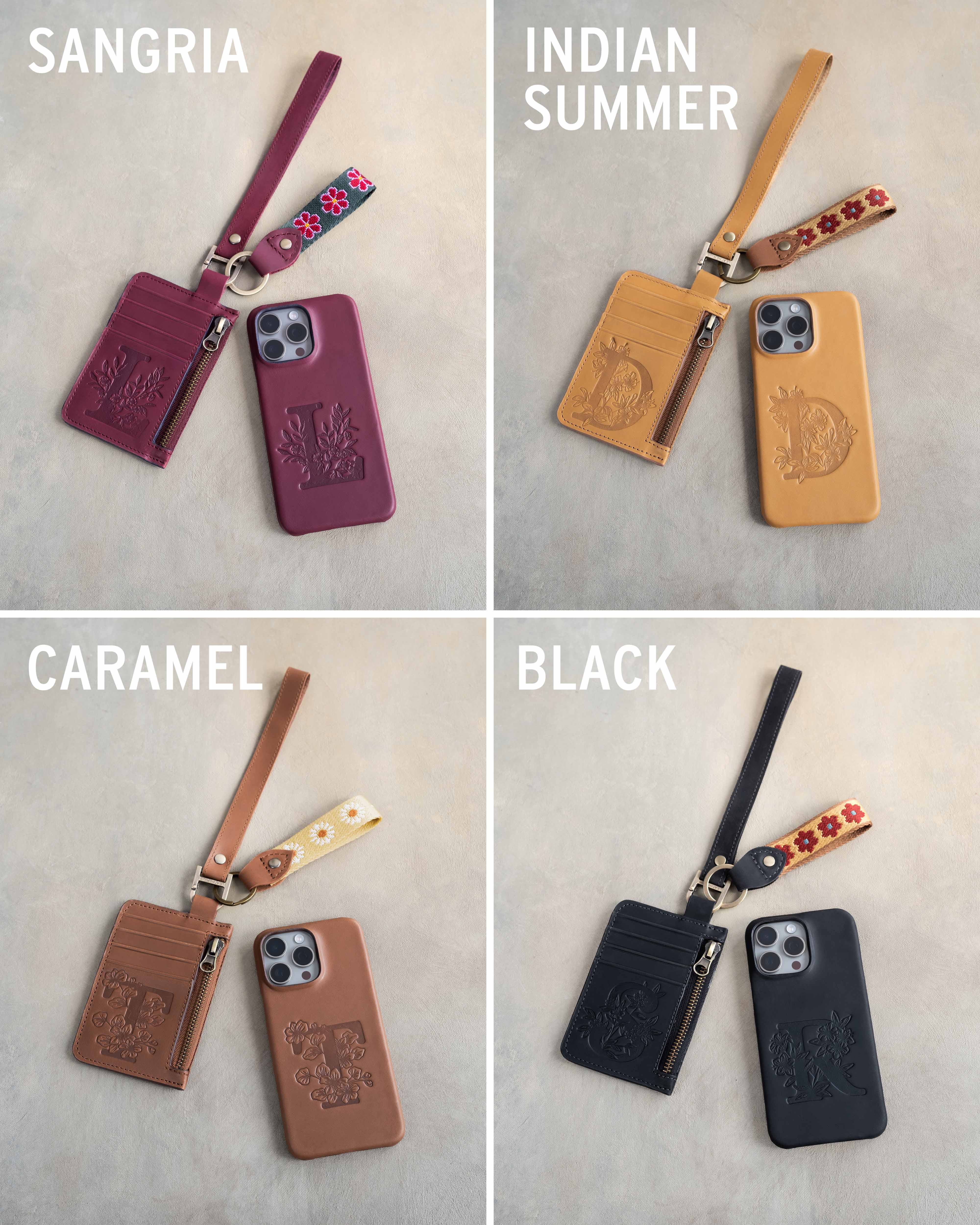 Leather womens wallet keychain