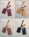 Leather womens wallet keychain
