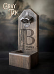 Wooden Bottle Opener In Gray Tan
